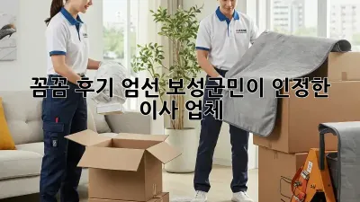 꼼꼼 후기 엄선! 보성군민이 인정한 이사 업체 💯